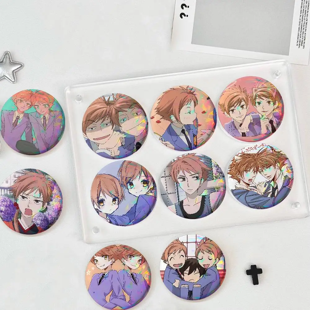 Cartoon K-Kaoru H-Hikaru H-Hitachiin For Badge Fashion Laser Effect Badge Custom Design Metal Lapel Brooch For Backpack Decor