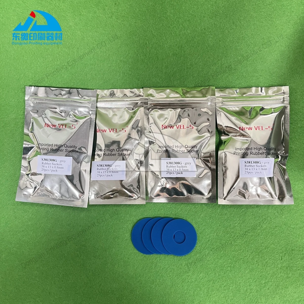 لقطع غيار ماكينات طباعة الأوفست عالية الجودة مصاصة مطاطية استبدال قطع الغيار مصاصة مطاطية زرقاء 38x13x0.8 مللي متر
