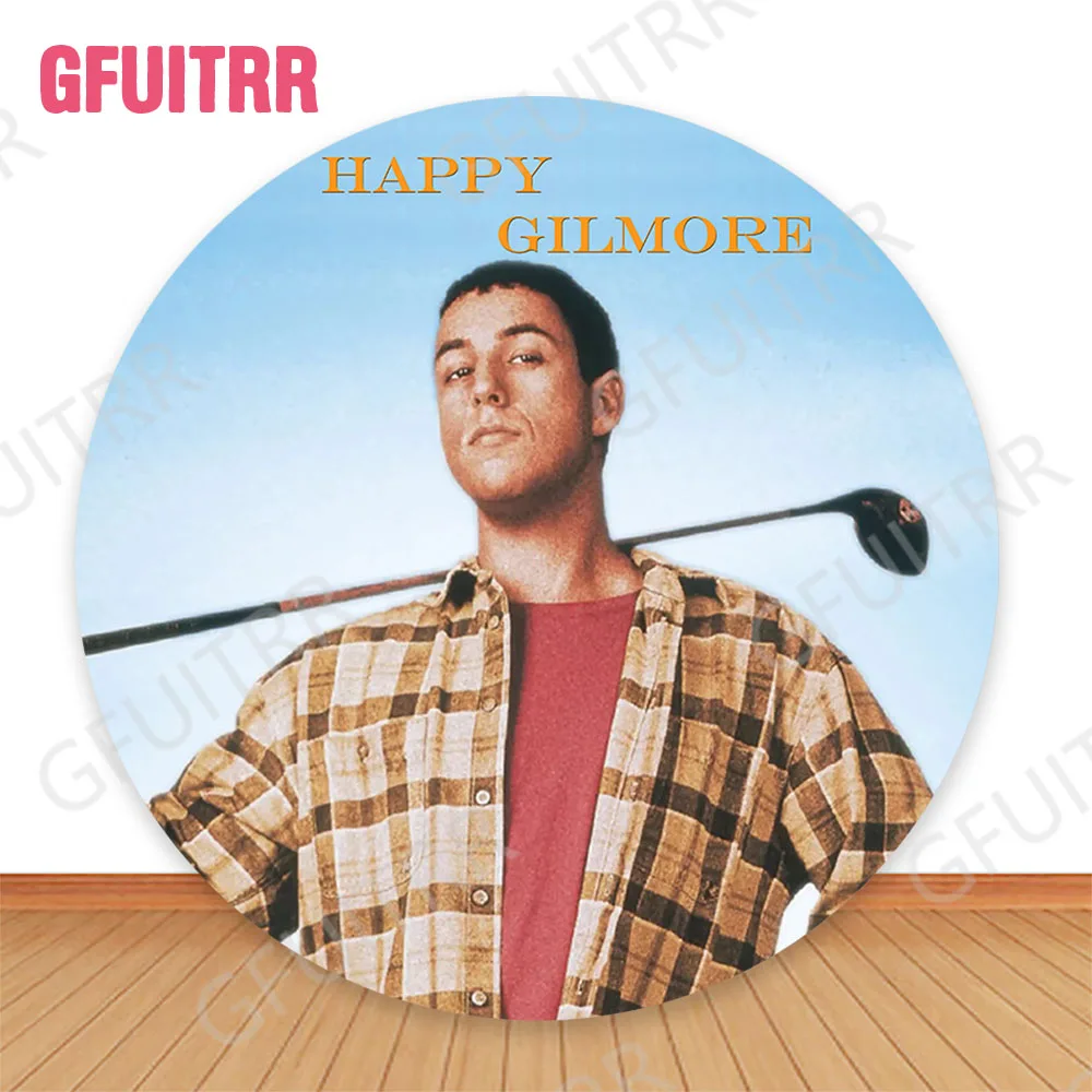 Happy Gilmore Movie Round Backdrop Boys Birthday Party Decoration Photo Background Circle and Cylinder Covers For Cake Table