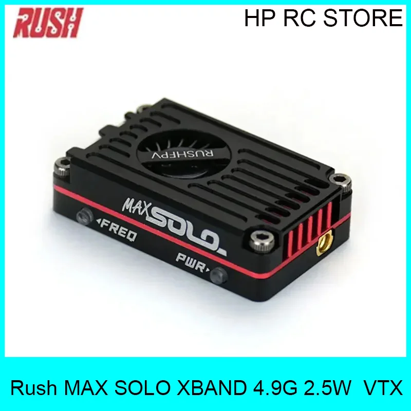 

RUSHFPV MAX SOLO XBAND 4.9G 2.5W 8CH Transmitter VTX 4.9Ghz CNC Shell Built-In Cooling Fan For RC FPV Range Racing Drone