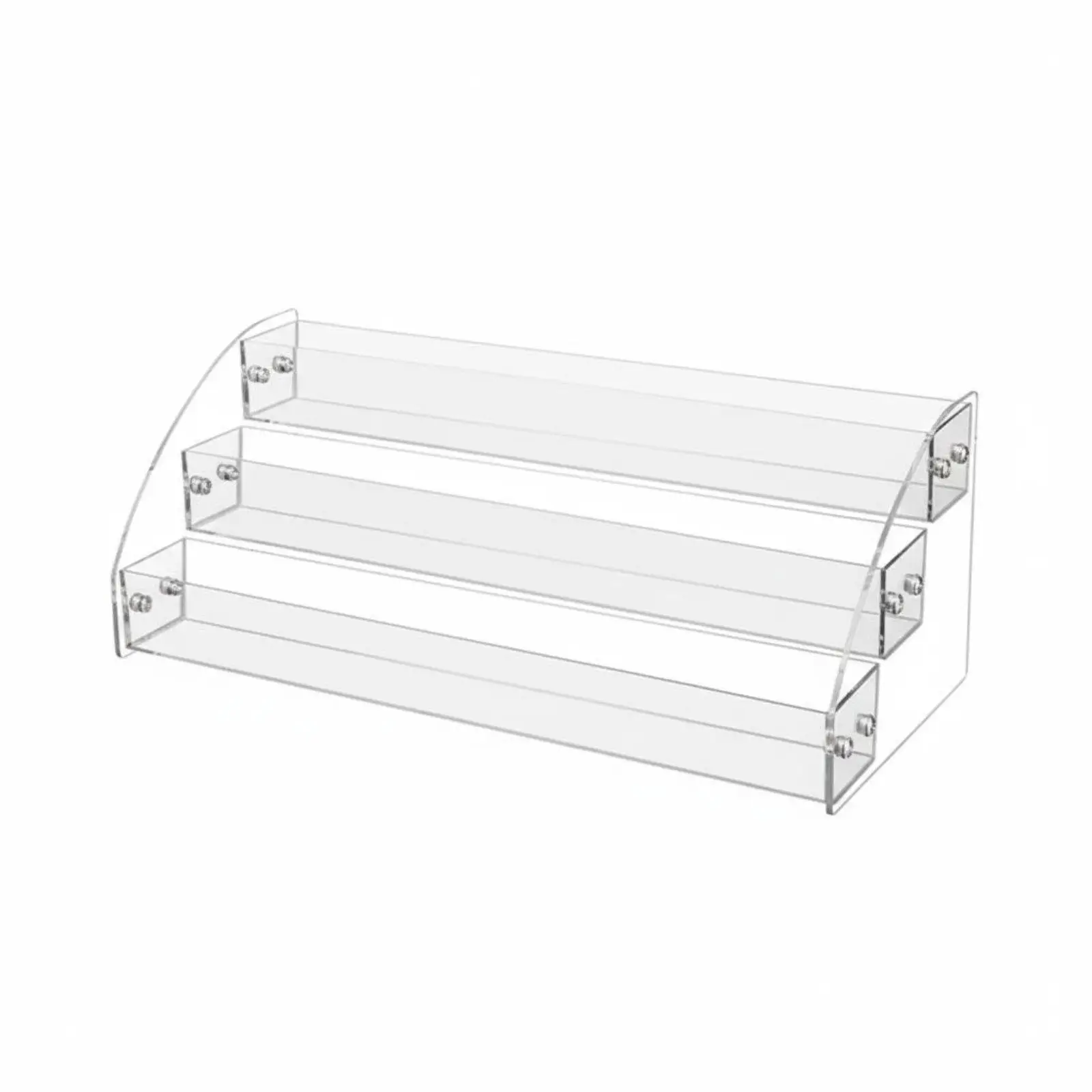 Acrylic Display Shelf Stand for Desk Organizer 3 Tier Clear Riser Showcase for Anime Figure Photocard Badge Storage Holder