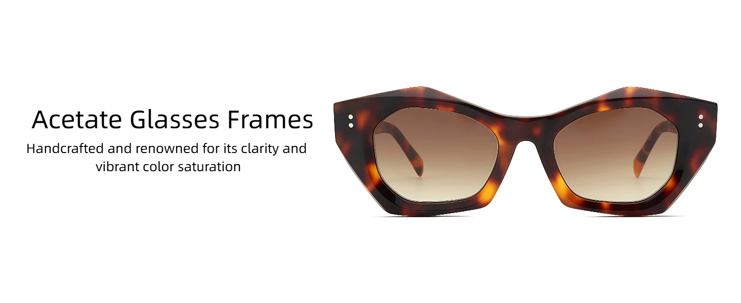 ChicOptix Retro Fashion Damen-Sonnenbrille mit Leopardenmuster, polygonale Sonnenbrille für Herren, Retro-Acetat-Sonnenbrille, UV400, für den Außenbereich, lässig – Detail 7