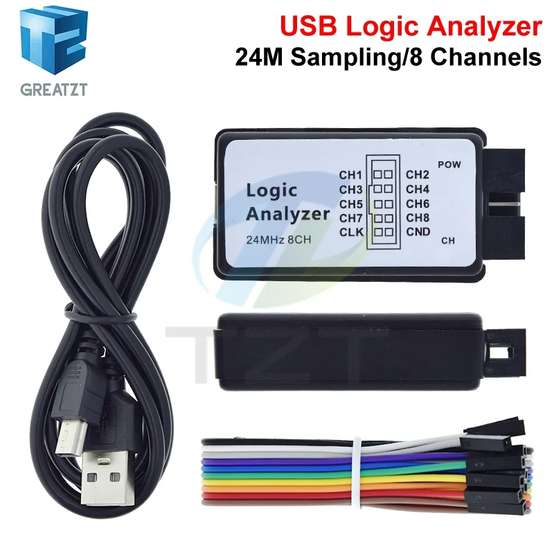 USB Logic Analyzer 24MHz 8 Channel 24M/seconds Logic Analyzer Debugger For ARM FPGA Logic Analyzer Logic 24M 8CH