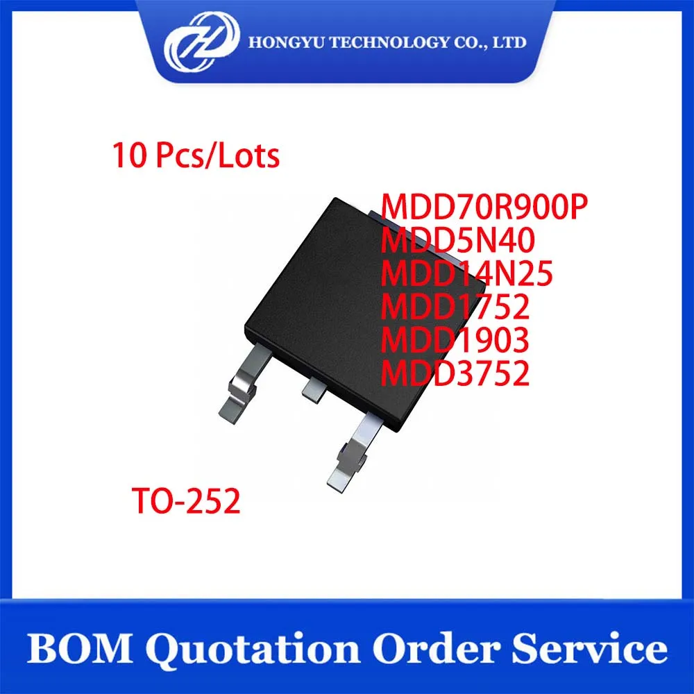 10 Pcs/Lots MDD70R900P MDD5N40 MDD14N25 MDD1752 MDD1903 MDD3752 TO-252 MOSFET IC Chipset In Stocks