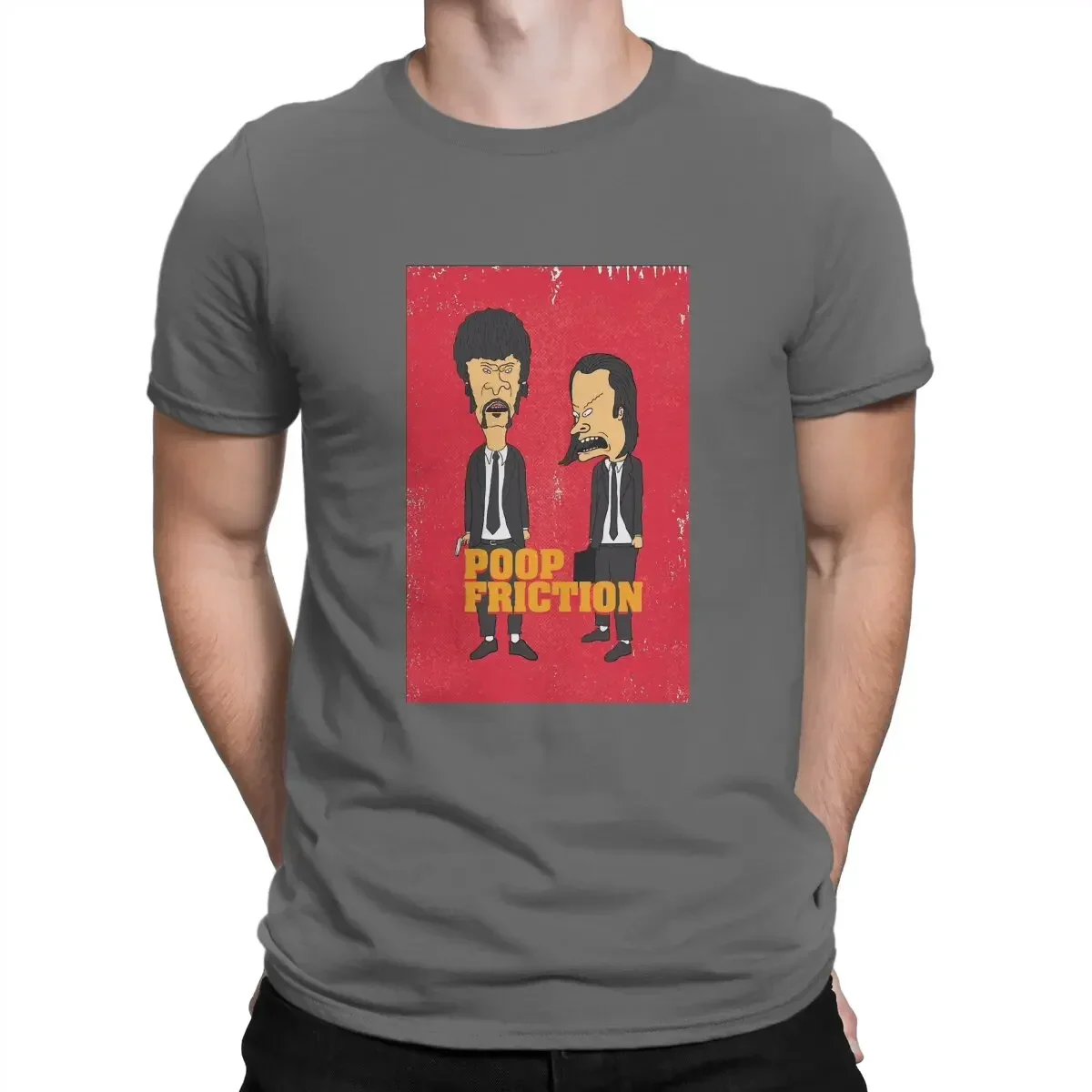 custom Beavis and Butthead Newest TShirt for Men Poop Friction Round Collar Basic T Shirt Personalize Birthday Gifts Streetwear image 5