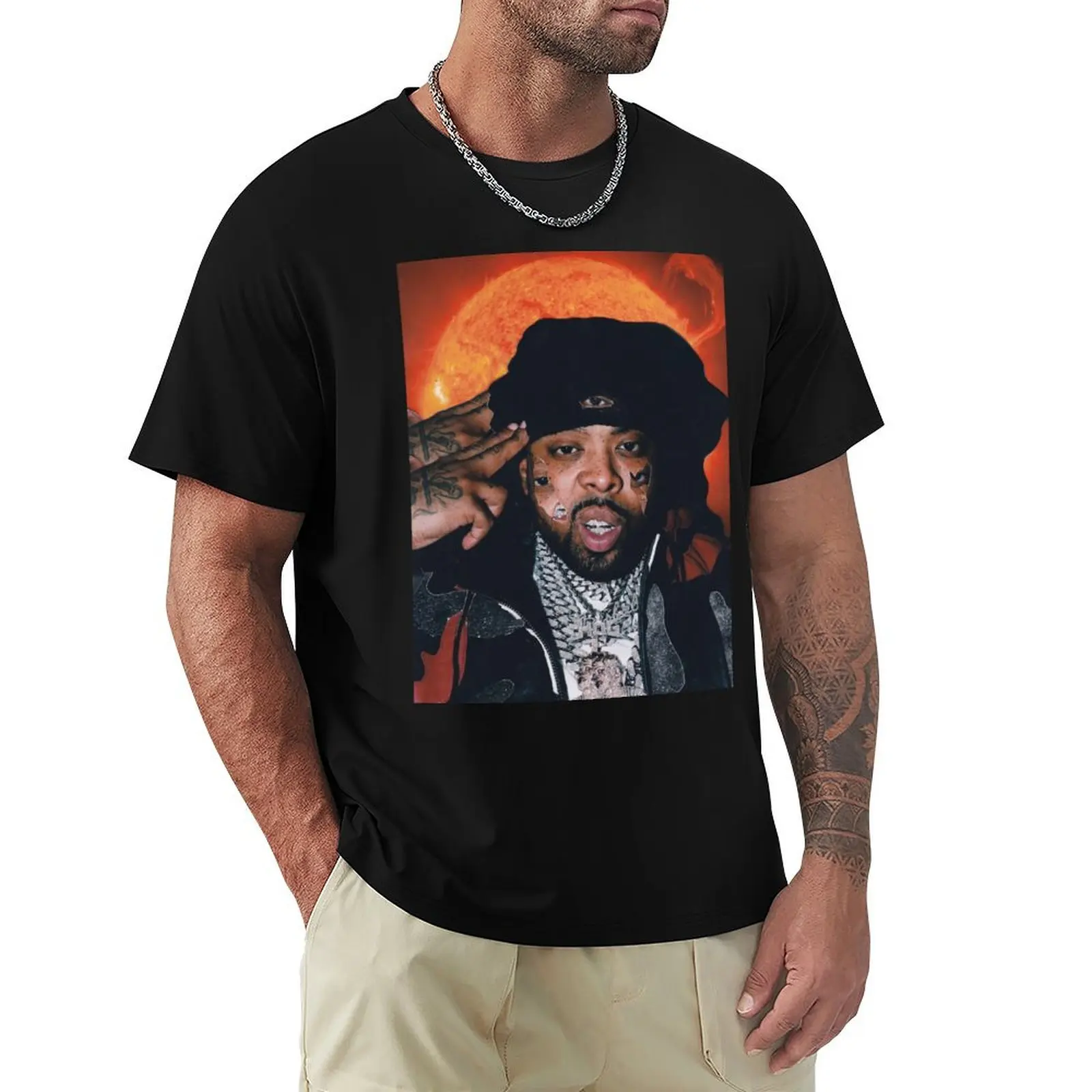 

Westside Gunn eyes T-Shirt All Match Print Short Sleeve Top