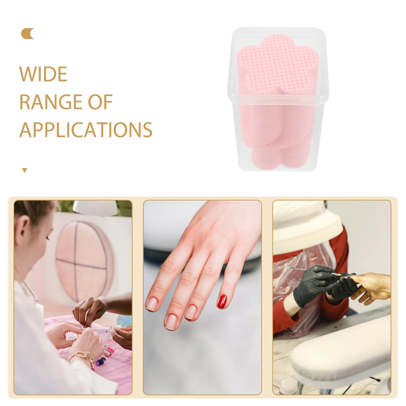 Removedor de esmalte para unhas, toalhetes sem fiapos, almofadas de algodão para unhas em gel, pó de imersão, maquiagem acrílica, tamanho de viagem, formato de coração