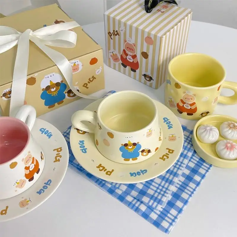 

High Aesthetic Value Coffee Cup And Plate Set Cerc Cup Gift Box Harbour Souvenir Straight Drinking Cover Non-Handmade