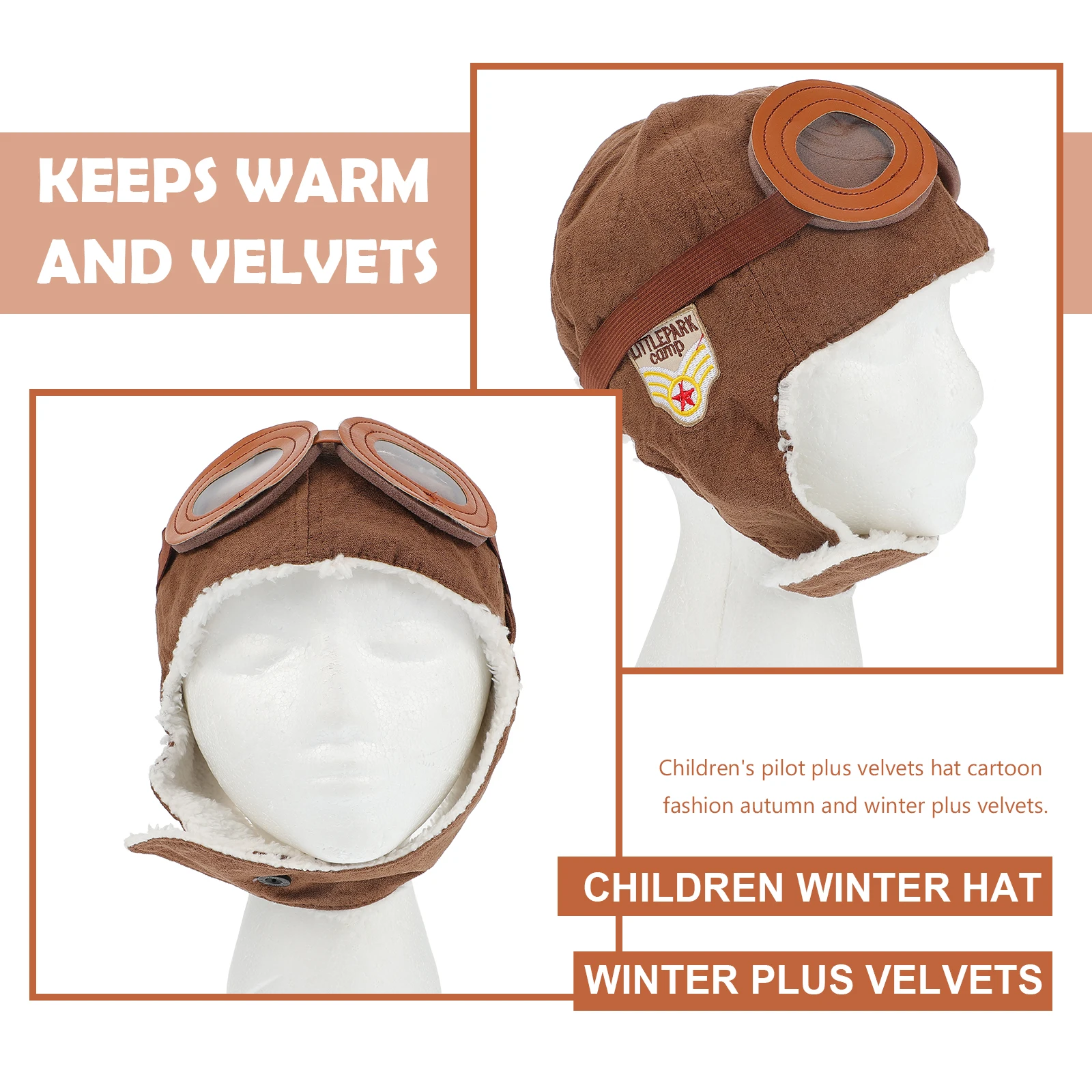 

1 pc Kids Warm Fleece Lined Hat For Winter Cotton Cap Lightweight Unisex Children'S Outdoor Leisure Cap
