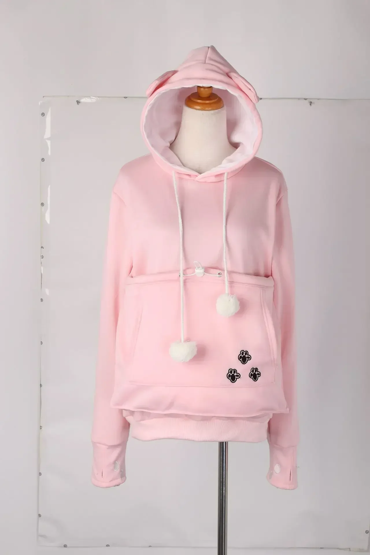 Katzenliebhaber-Hoodies mit Tasche, Hunde-Hoodies für Haustiere, lässige Känguru-Haustierpfoten-Pullover, Kuschel-Sweatshirt mit Tasche, Tierohren-Kapuzenpullover – Detail 14