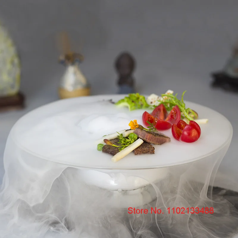 18cm Transparent Flying Saucer Plate Dry Ice Japanese Dishes Diet Plate Dessert Plates Sushi Plates Catering Fruits Salad Bowl