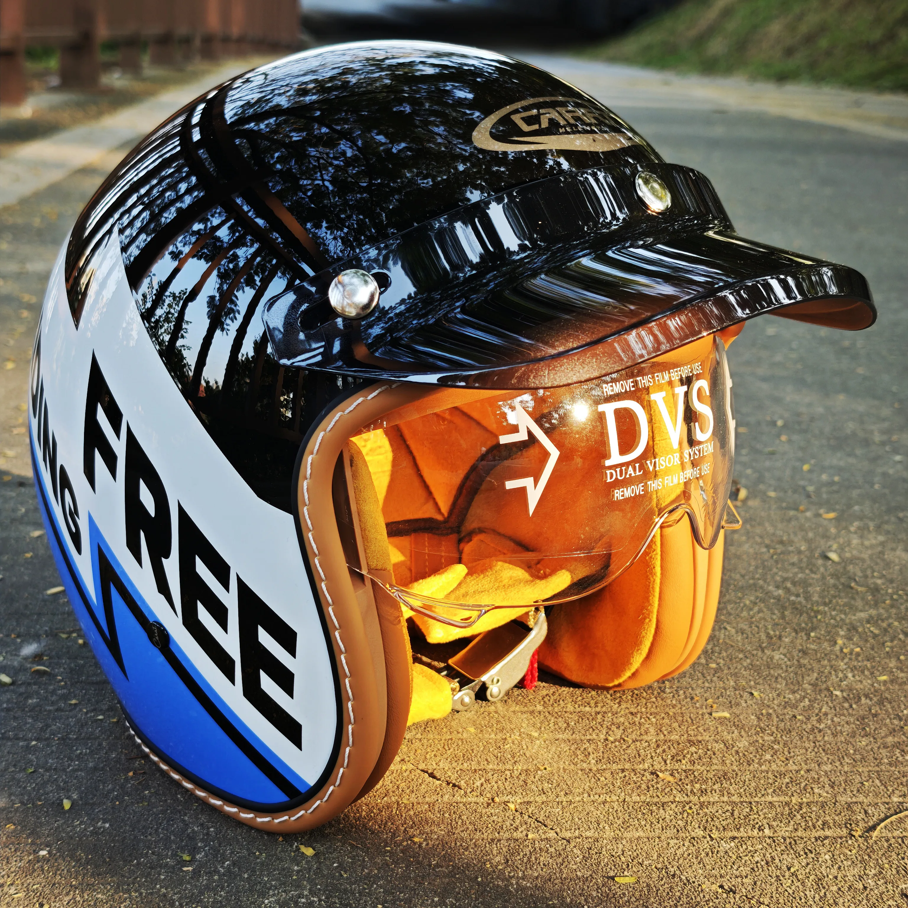 

DOT Certified Vintage Open Helmet Motorcycle Open Face Helmet Retro 3/4 Helmet Cruise Casco Casque Moto Men Women