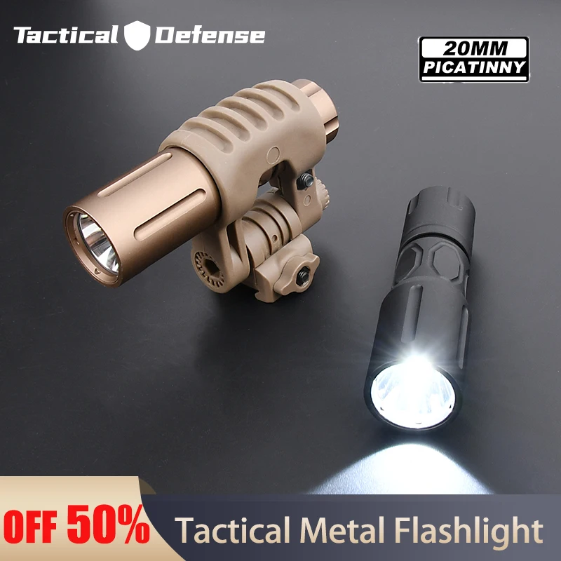 

Pistol Hand held Flashlight Mark Tactical Switch Back Ring Metal LED Scout Light Airsoft Hunting Weapon Accessories