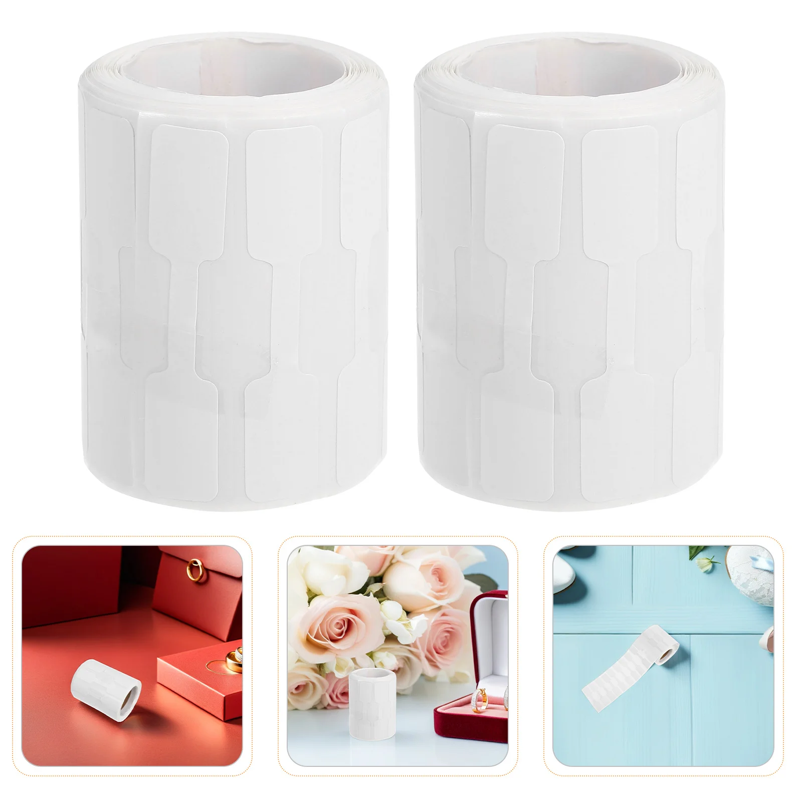 

500pcs 4 Rolls Jewelry Price Tags Self Adhesive Rectangle Writable Waterproof Tear Resistant For Rings Necklaces Bracelets