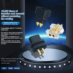 1Pair 0.75\78 Double Needle Socket Ue Qdc Custom Diy Earphone Repair Flat/Convex/Notch Female Socket Compatible 0.7-0.8 Male Pin