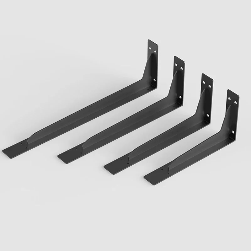 2 Pieces Heavy Duty Mantel Brackets, Large Metal Shelf, Wall Mounted Floating Triangle Hand Welded Countertop Holder, Load 250KG