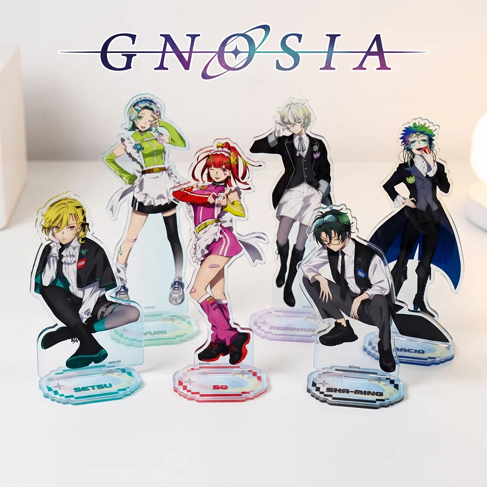 Game GNOSIA Setsu Shaming 15CM 10CM Cute Anime Acrylic Stand Keychain Game Character Desktop Tabletop Ornament Gamer Fans Gift