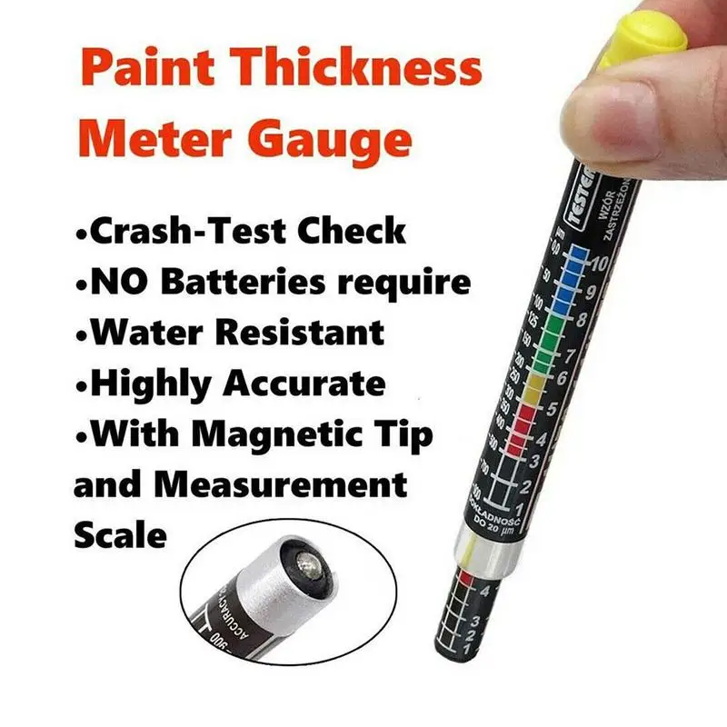 Automotive Paint Film Tester Coating Thickness Gauge Quick Tester Paint Indicate Meter Test Tip With Magnetic Crash