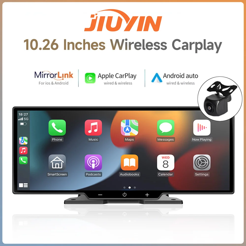 JIUYIN Universal 10.26Inch Car Radio Multimedia WIFI Video Player Wireless Carplay& Android Auto for Apple Or Android MP5 Player