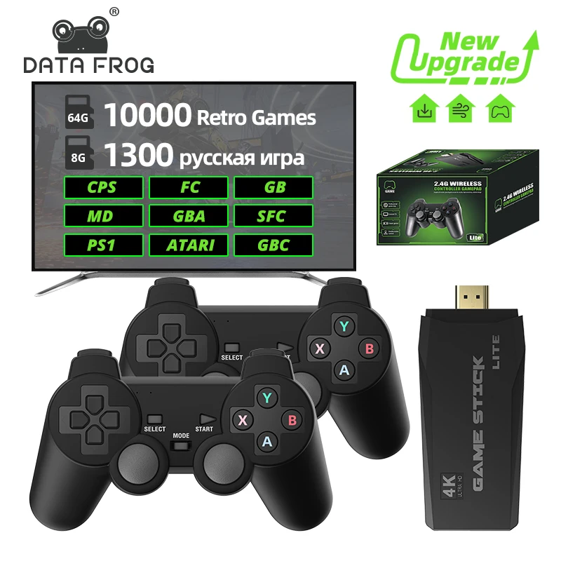 

DATA FROG Y3 Lite 10000 Games Video Game Console Retro TV Games For PS1/SNES/SEGA 9 Emulator 2.4G Wireless Game Stick 2023