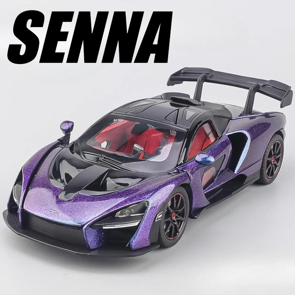 1-24-セナ-720s-スポーツカーおもちゃモデル合金ダイキャストライトミュージックミニチュアスーパーカードアオープンモデルキッズコレクションギフト