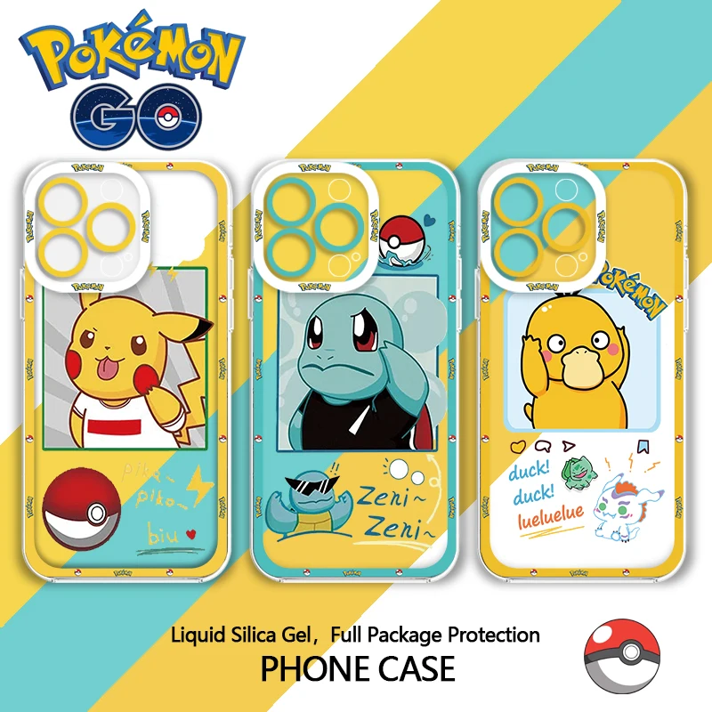 

Anime P-Pokemones P-Pikachus For Samsung A73 A71 A72 A54 A53 A52 A51 A33 A32 A22 A13 A14 5G Angel Eyes Phone Case Transparent
