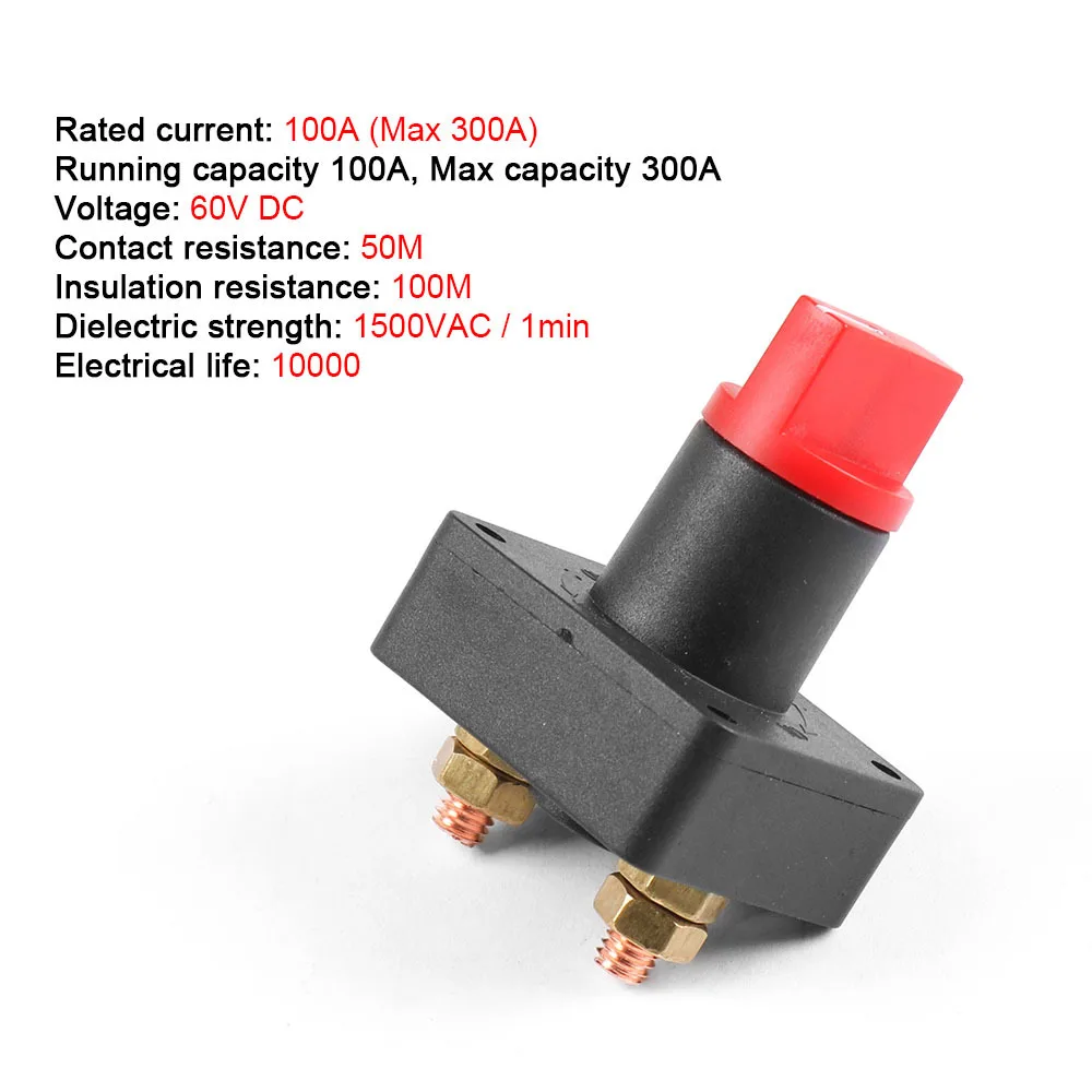 

Universal 12V 100A Car Boat Camper Battery Isolator Disconnect Cut Off Power Kill Switch