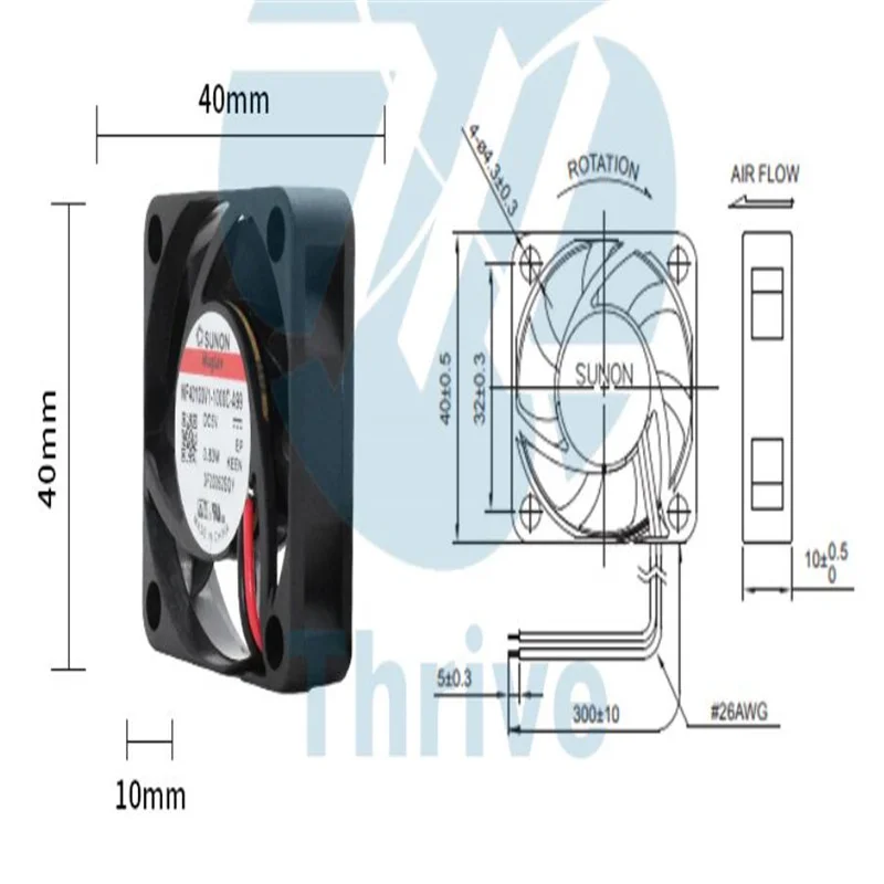 도매: sunon mf40100v 1-1000c-a99 5v 0.83w 4010 4cm 2 선 냉각 팬