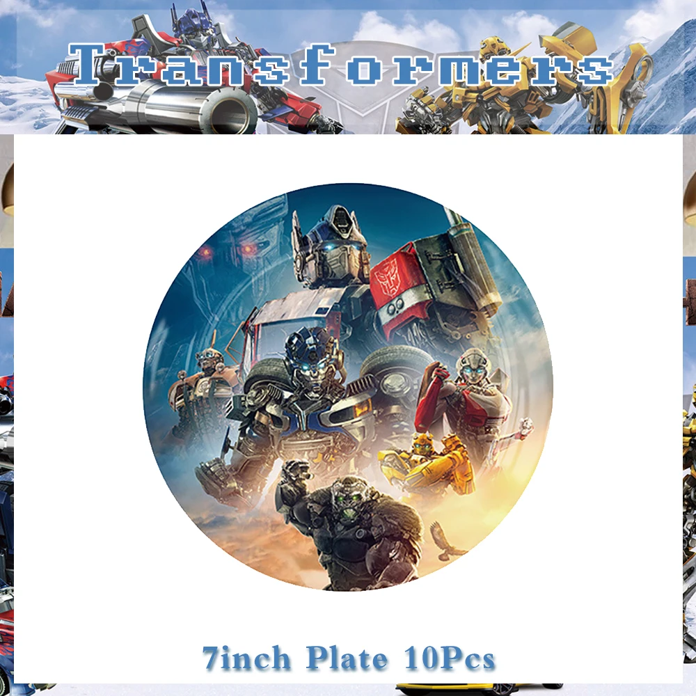 Transformers Party Decoration Birthday Party Supplies Boy Favors Hero Tableware Cup Plate Cake Topper Festivel Family Transform