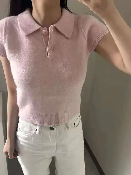 

Новая женская вязаная кофта Sweet Sle с воротником-стойкой, мягкая и уютная, в корейском стиле, для ранней весны, приталенная, модель Camere