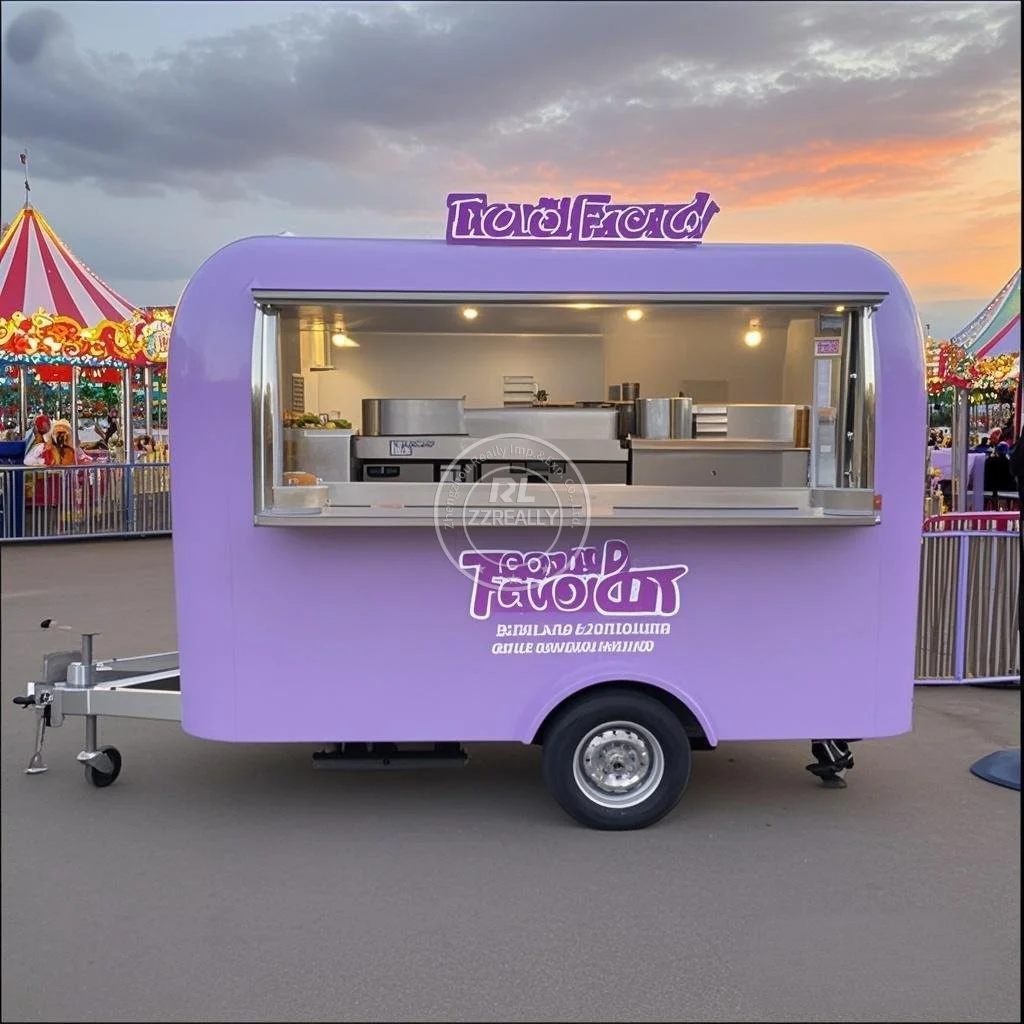 

USA Standard Kitchen Fast Food Kiosk Vending Truck Ice Cream Stainless Steel Food Trailer