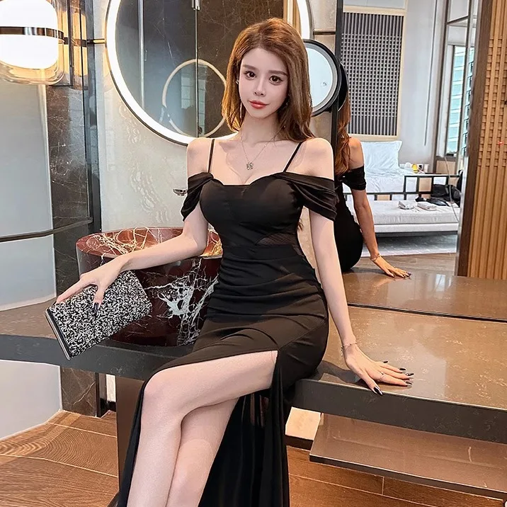 

Sexy Bodycon Dr for Night Club Bathing Techan Workwear Thi Knitted Polyester mid Waist Basic Sle Spring Dr