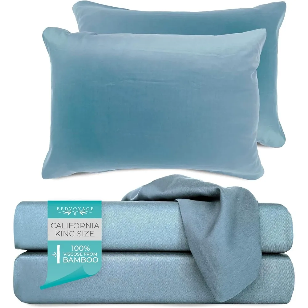 Organically Grown Viscose Derived from Bamboo - Cooling Bedding Sheets & Pillowcases Set - 2 Pillowcases, 1