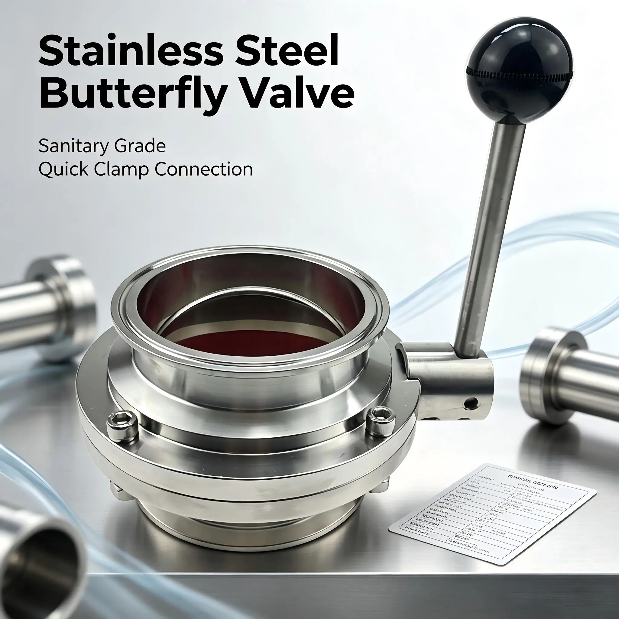 manual-dn100-tc119mm-clamp-type-butterfly-valve-ss304-sanitary-food-grade-craft-brewing-dust-discharge-butterfly-valve