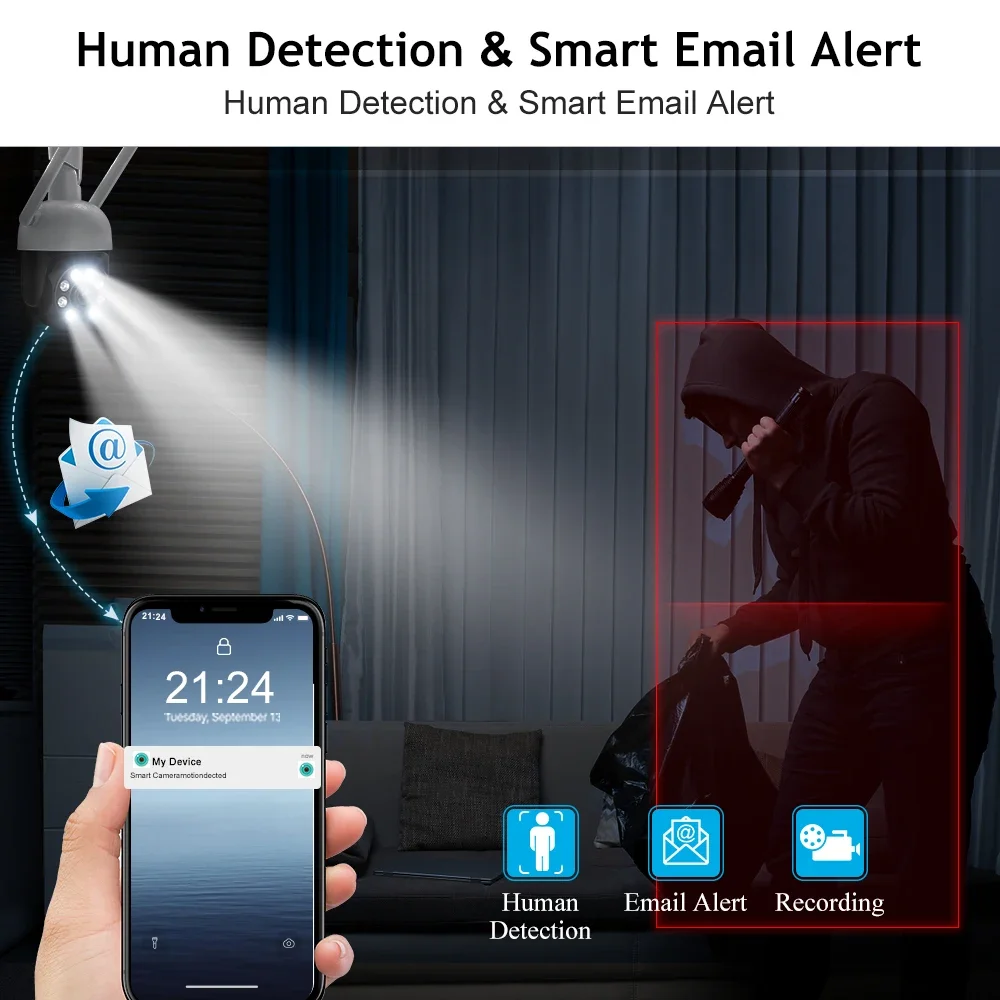 Techage Hd Smart Home Wifi Cámara Seguridad Ip 4Mp Altavoz Cámara Video Sistema de vigilancia Cctv