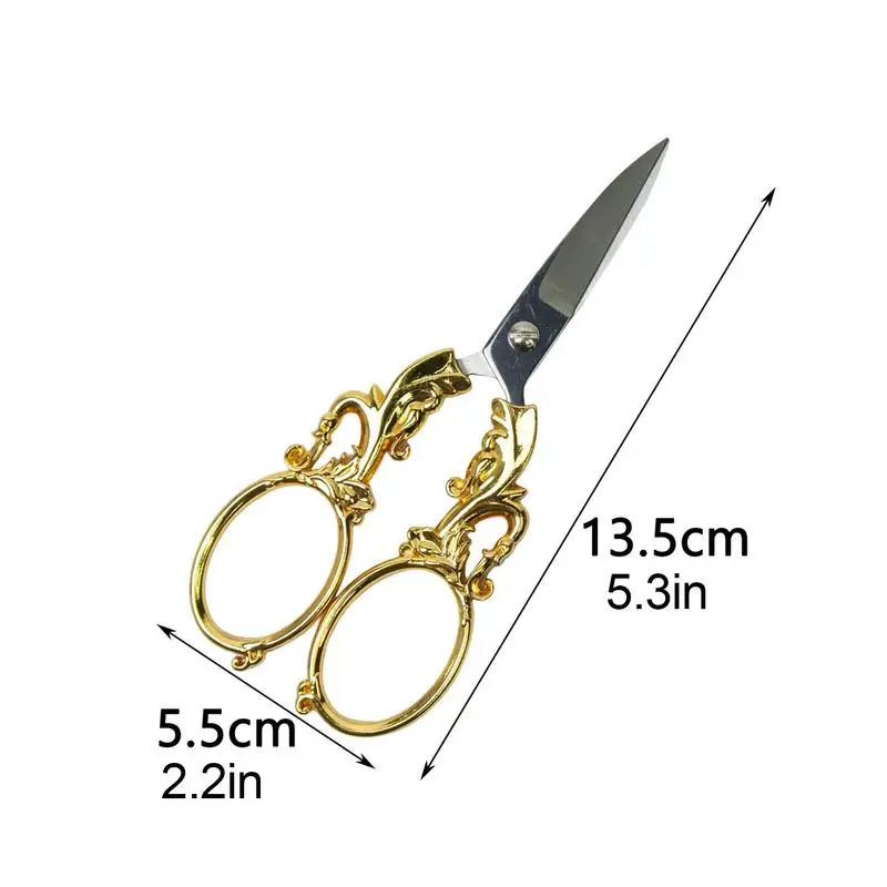 Gunting antik kerajinan kecil gunting Retro gaya Eropa gunting sulam dengan rantai alat DIY untuk pekerjaan seni bordir & jahit