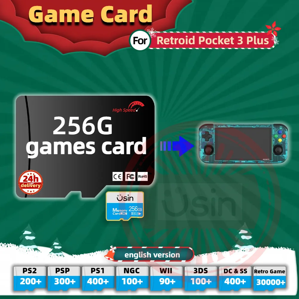 Memory Game Card For Retroid Pocket 3 Plus 4 English version Retro PS2 PSP Games Android Gaming portable Console SD H-SPEED 256G