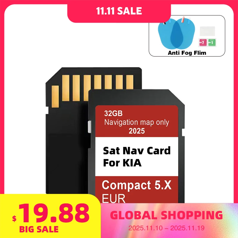 

SD Card Navigation GEN5 Compact 5.X for KIA Carens/Ceed/Niro/Optima/Picanto/Rio/Soul/Sportage/Stonic Car GPS EU Map 2025 Version
