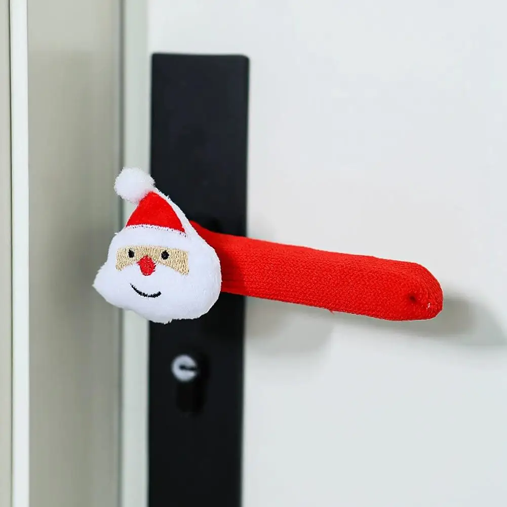 

Door Handle Christmas Ornament Santa Claus Doorhandle Covers Xmas Gifts For Family Festives Accessories Christmas Decoration