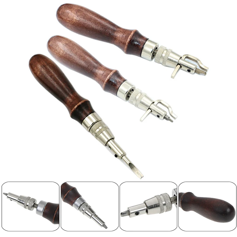 متعددة الأغراض الجلود ورقة القماش الحرفية أداة مجموعة ، حافة الضغط قطع غروفر ، DIY بها بنفسك اليد خياطة الخياطة ، 7 في 1 #4