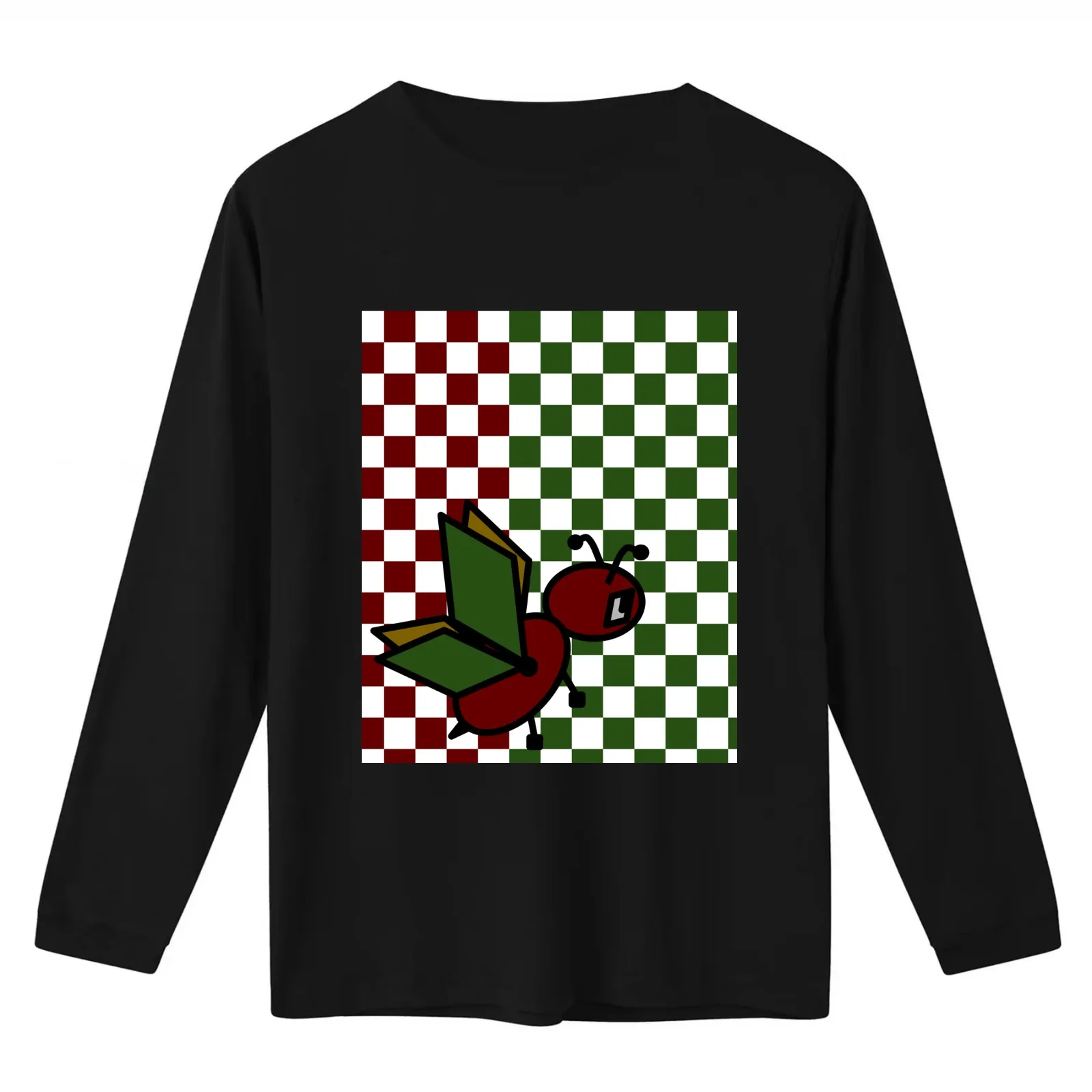 Fido Buggy Checkered Duo T-Shirt Summer Casual Cotton Tee Oversized Streetwear Tops Vintage Graphic Print Unisex Men Women