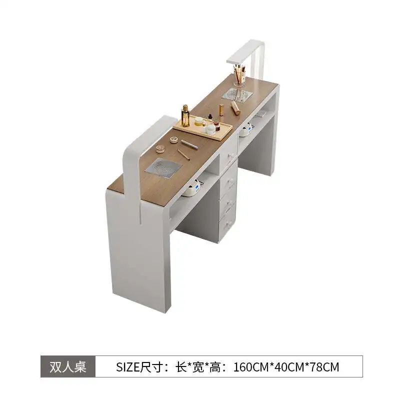 yjq New Chinese Multifunctional Nail Salon Table and Chair Set Single and Double Manicure Table with Vacuum Cleaner