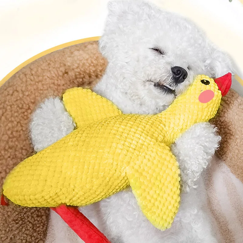 HOOPET Dog Toys Funny Interactive Plush Duck Toy for Dogs Teething Durable Chewing Squeaky Toy Pets Accessories