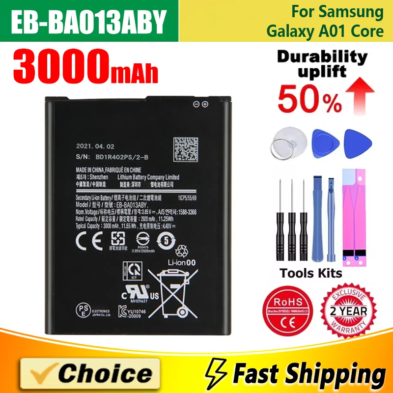 

EB-BA013ABY,Brand New Replacement Phone Lithium Battery,For Samsung Galaxy A01 Core Rechargable Battery,3000mAh