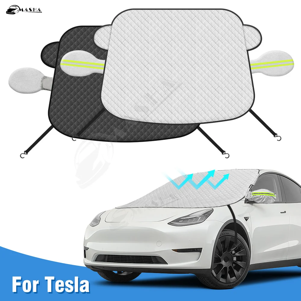 

For Tesla Model Y S 3 X 2016-2024 Sunshade Cover Car Windshield Snow Sun Shade Automobile Magnetic Cover Front Windscreen Cover