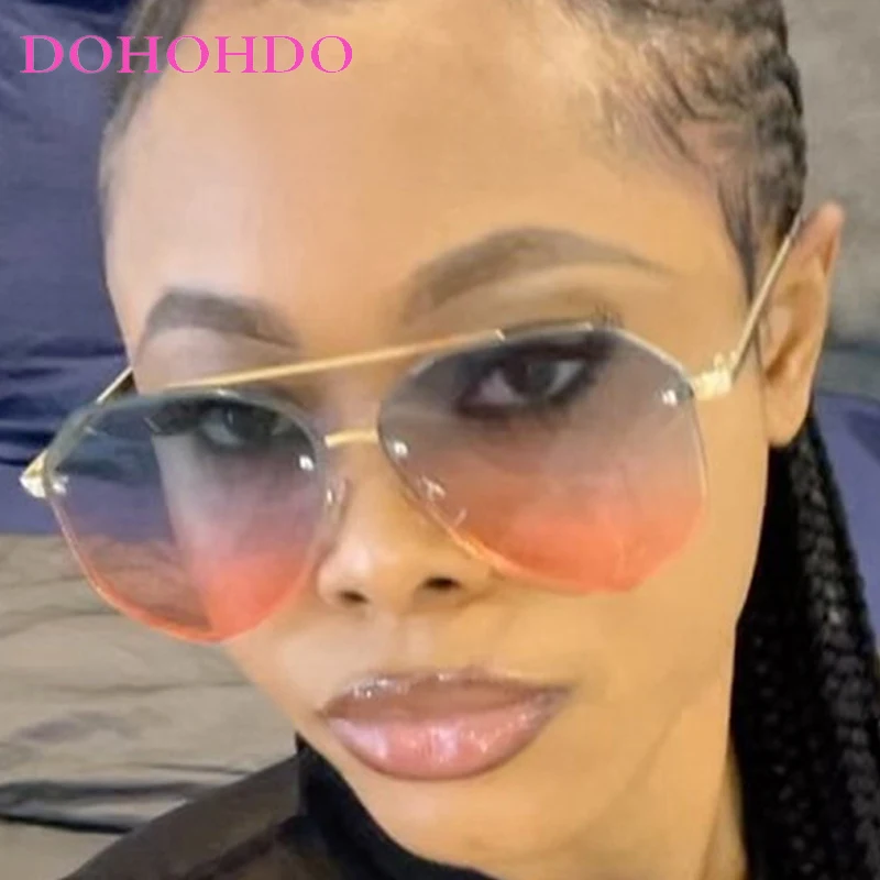Fashion High Quality Pilot Sunglasses For Women Men Retro Double Bridge Metal Frame Sun Glasses Travel Shades UV400 Eyeglasses