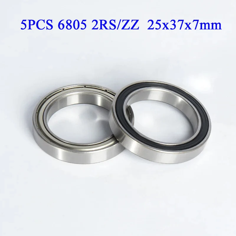 

5PCS 6805 Bearing 6805-2RS 6805RS 6805zz 6805 2RS RS ABEC-5 25x37x7mm Thin Wall Rubber seal Deep Groove Ball Bearing Bicycle