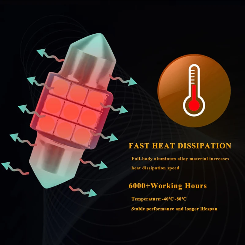 2/10Pcs C5W LED 28MM Festoon Light Bulb 3030 9SMD Car Dome Lamp Reading Light Auto Lamp Trunk License Plate Light Pink