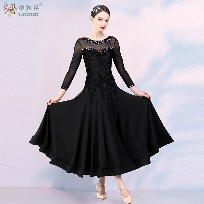 

Элегантный костюм для бальных танцев, женское яркое платье с длинными рукавами и бриллиантами, платья для взрослых, платья для вальса для социальных танцев