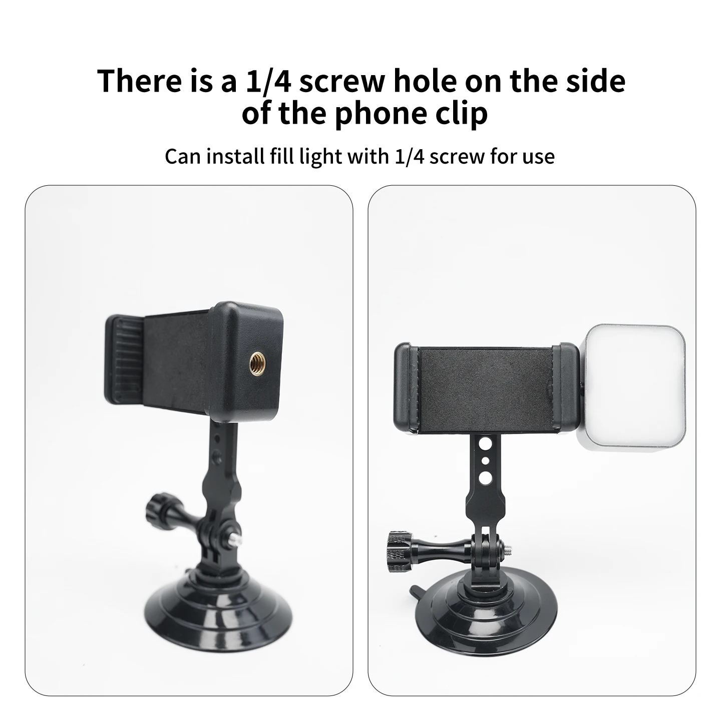 Langlebige Silikon-Aluminium-Saugnapfhalterung mit Cold Shoe Handyhalterung für GoPro DJI Action-Kamera – Schnelle Installation, wiederverwendbare Basis – Detail 6